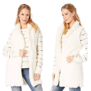 BETSEY JOHNSON White Faux Fur Teddy Vest Sz Large